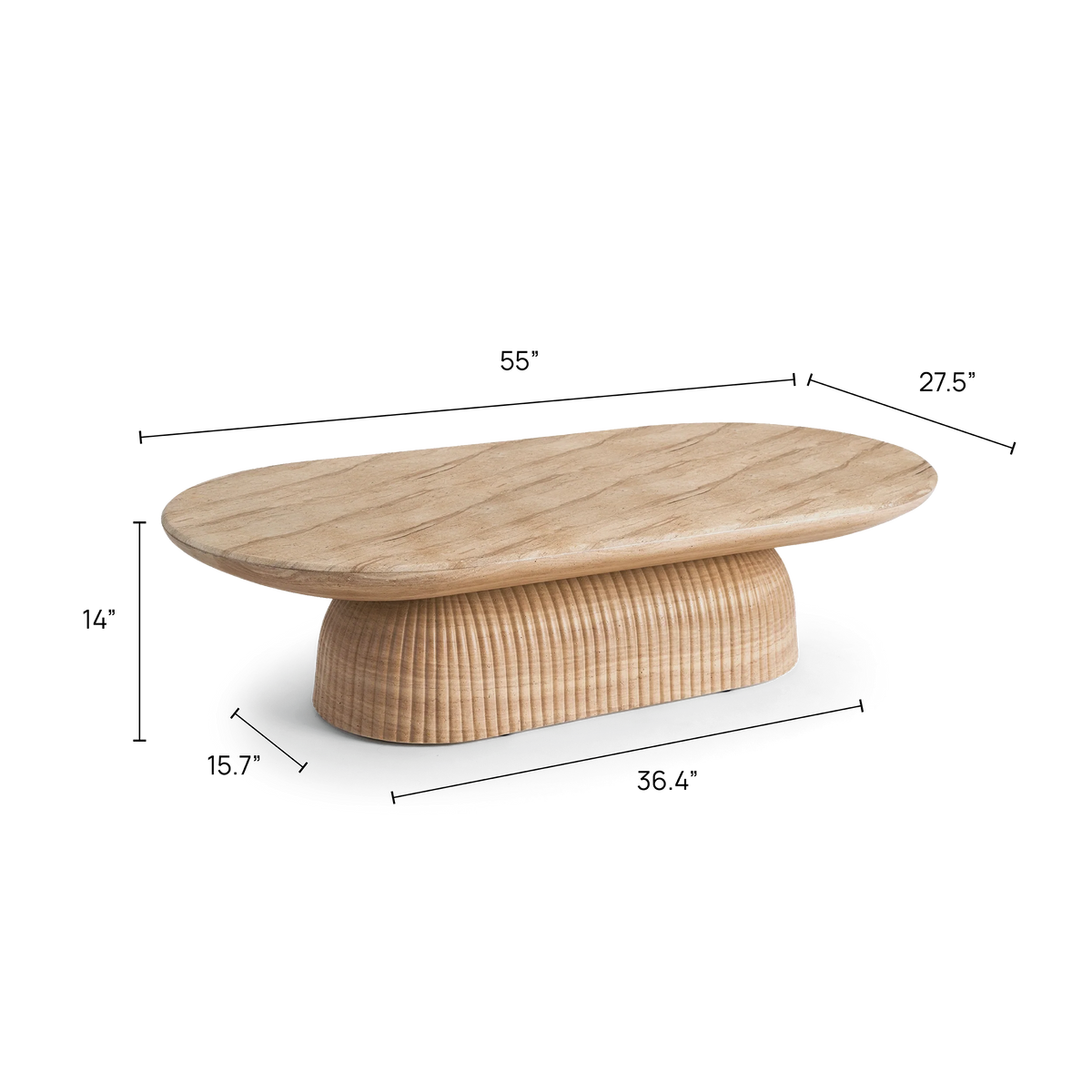 Maddox 55" Pill Coffee Table